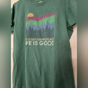 Life Is Good Womens Happy Place Trees Crusher Short Sleeve T-shirt Size Small